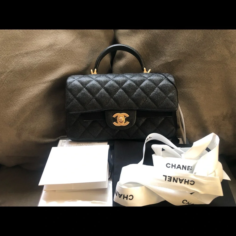 ❣️Final sale Authentic Chanel 21S Cavair Top Handle Mini Rectangular❣️ - Picture 1 of 14